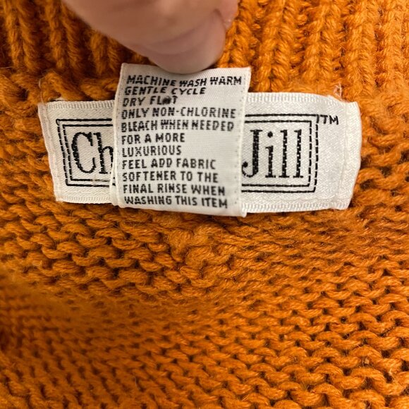 VTG BURNT ORANGE RAMIE AND COTTON LONG SWEATER SIZE M BY CHRISTIE & JILL - Picture 9 of 9